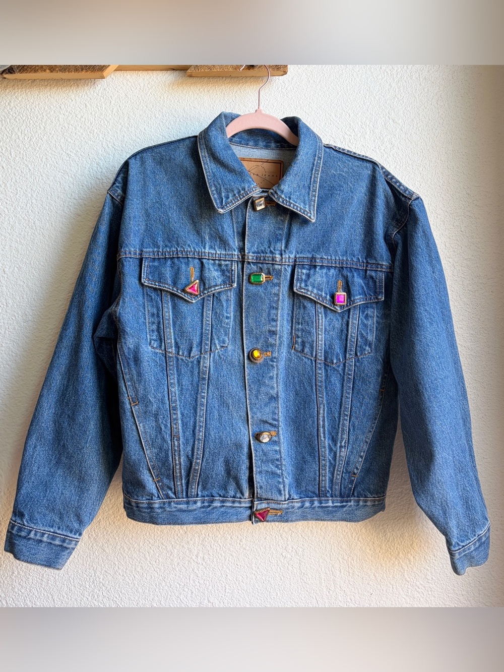 Vintage 80s Limited Jeweled Denim Jacket Small
